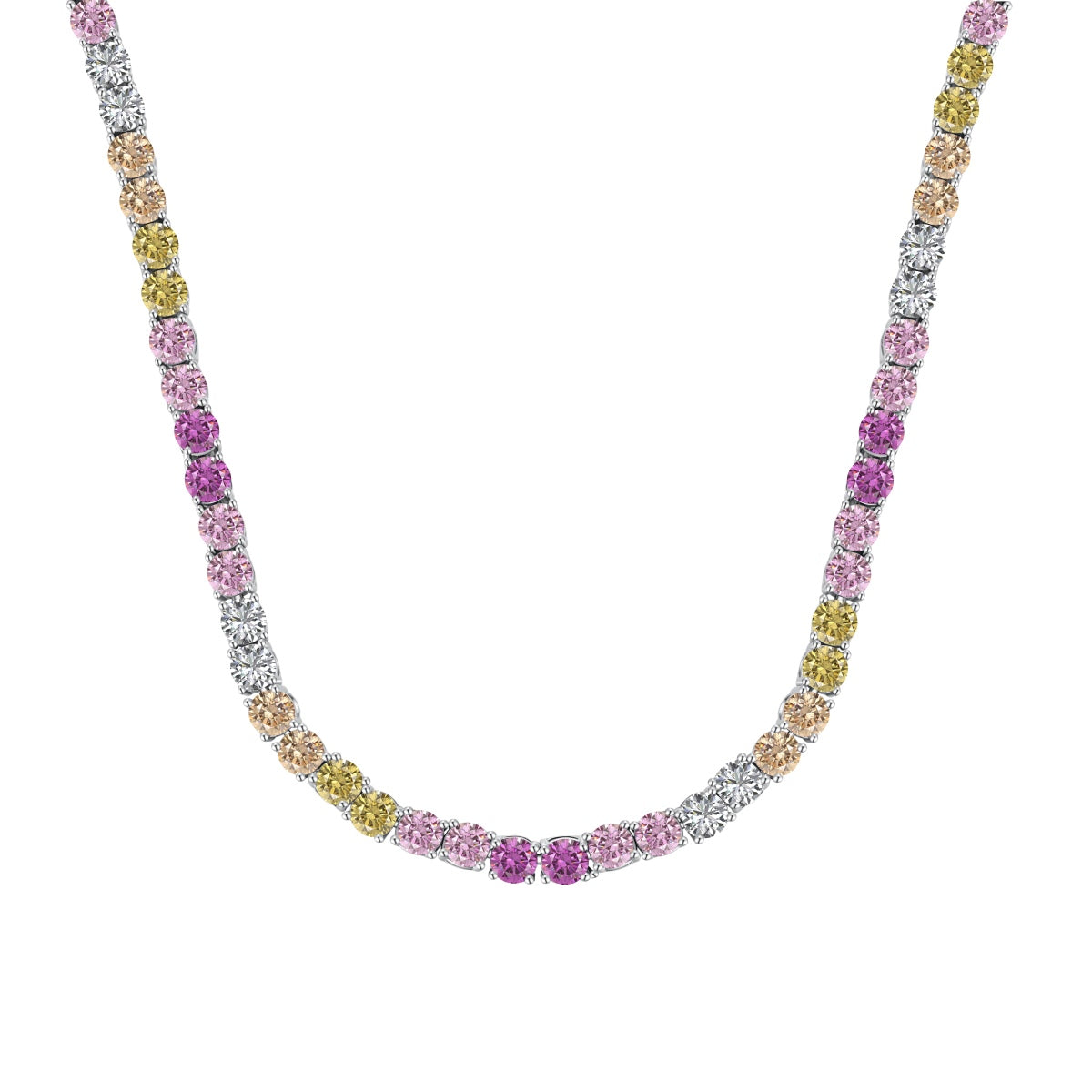 [Reverie Jewels]Delicate Colorful Tennis Necklace
