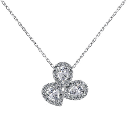 [Reverie Jewels]Elegant Flower Shape Pear Cut Necklace