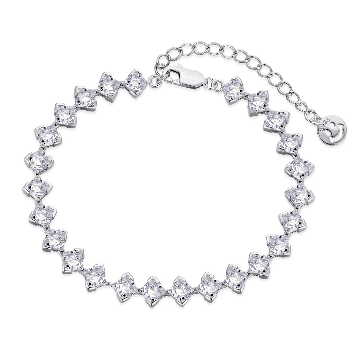 [Reverie Jewels]0.5 Carat Ornate Princess Cut Daily Bracelet