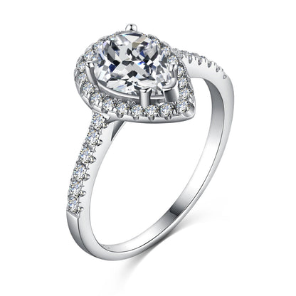 [Reverie Jewels]1.0 Carat Luxurious Resplendent Water Drop Shape Wedding Ring