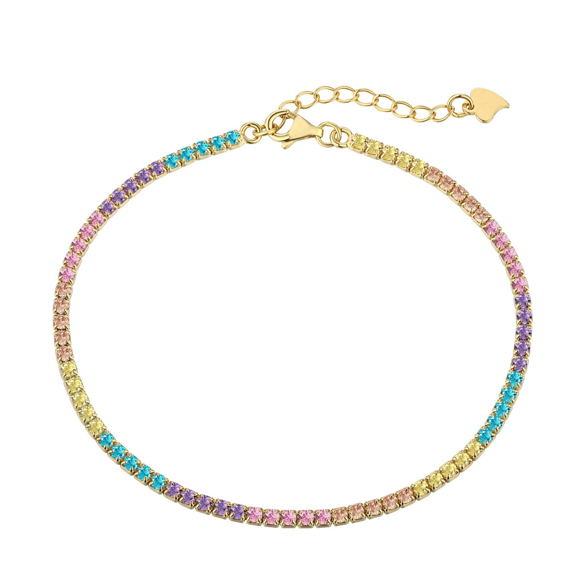 [Reverie Jewels]Dazzling Colorful Round Cut Daily Bracelet