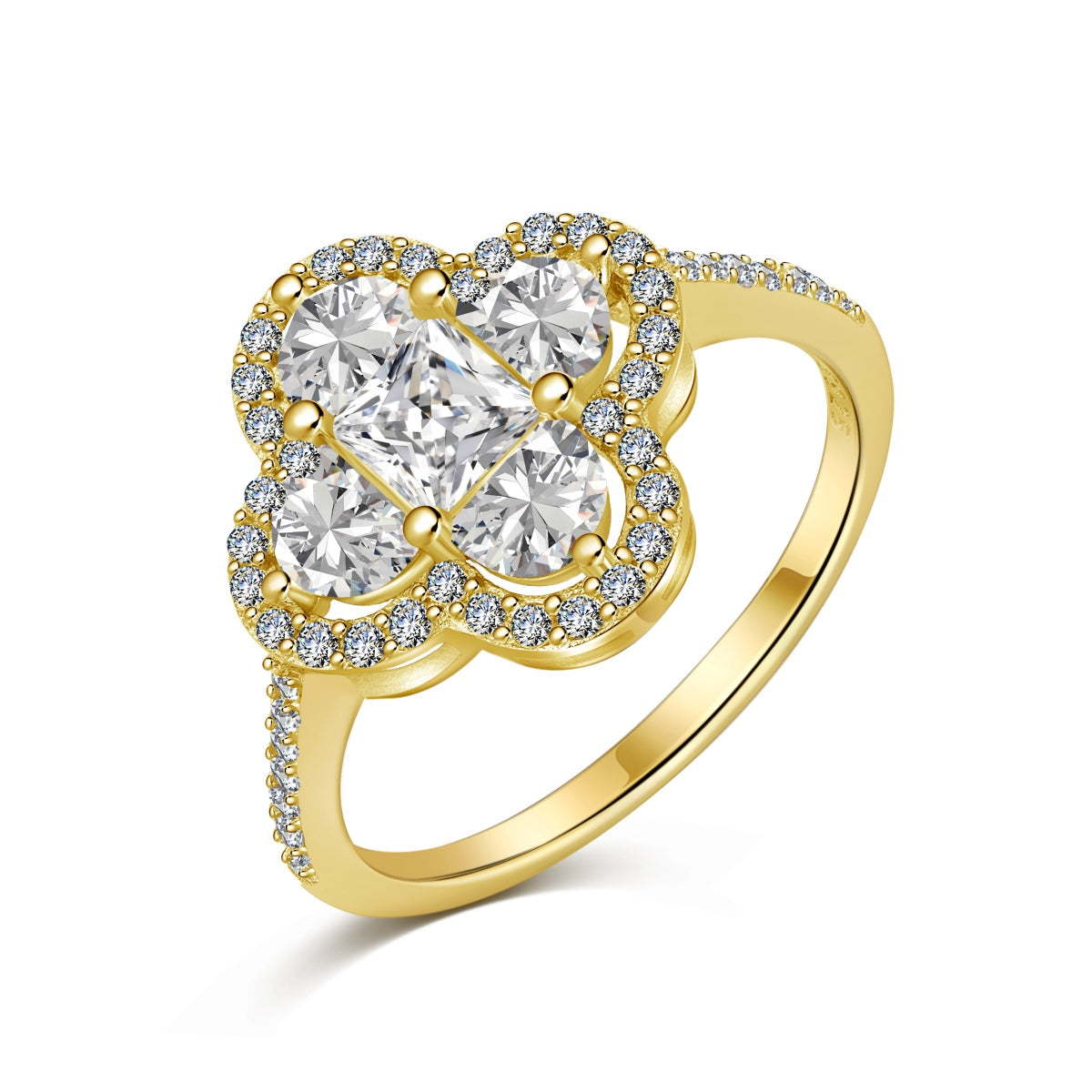 [Reverie Jewels]Luxurious Eternity Flower Shape Banquet Ring