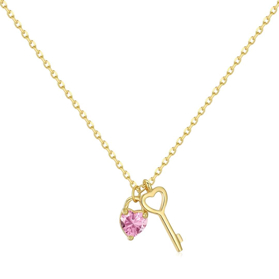 [Reverie Jewels]Unique Heart Shape Key Pendent Necklace