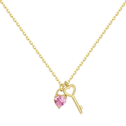 [Reverie Jewels]Unique Heart Shape Key Pendent Necklace