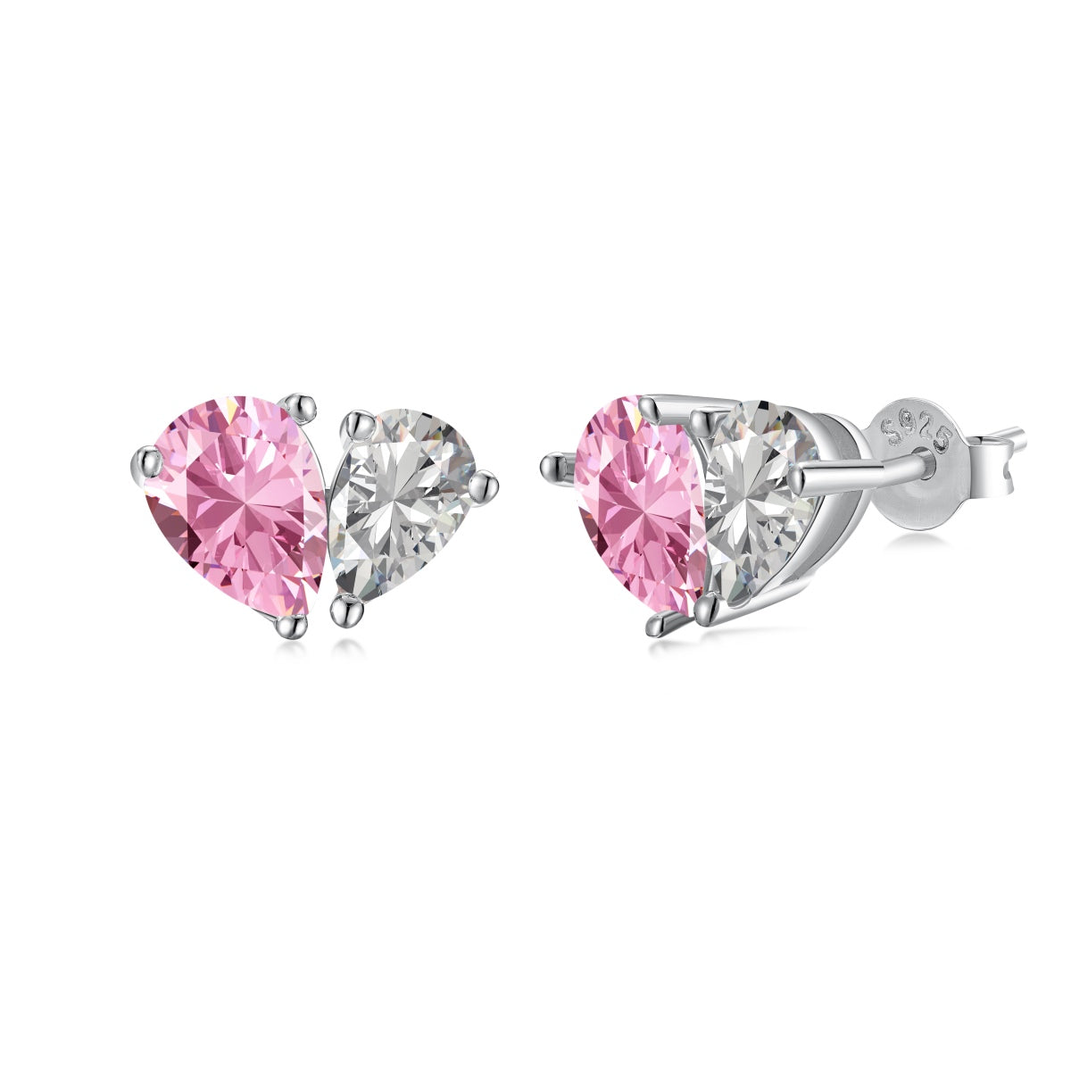 [Reverie Jewels]Dazzling Elegant Heart Cut Lover Earrings