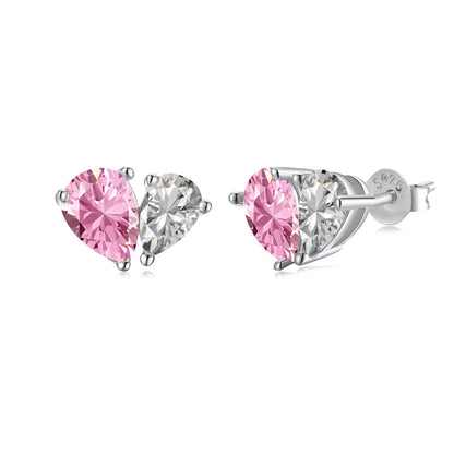 [Reverie Jewels]Dazzling Elegant Heart Cut Lover Earrings