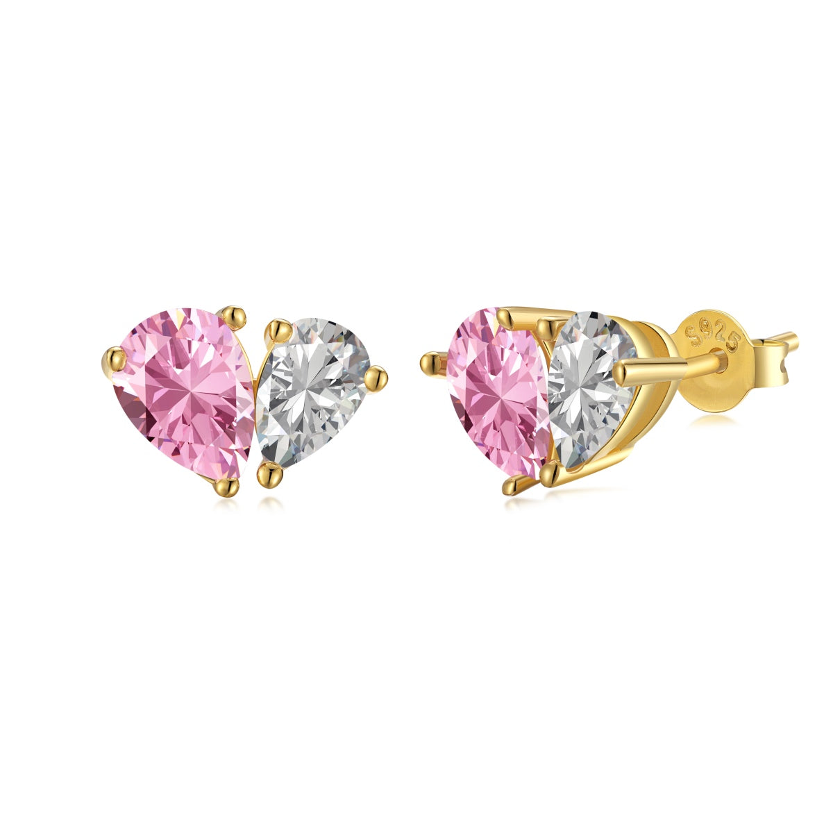 [Reverie Jewels]Dazzling Elegant Heart Cut Lover Earrings