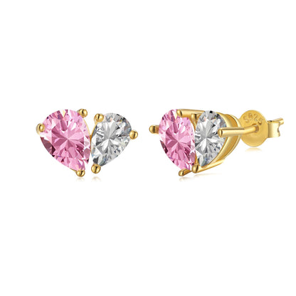 [Reverie Jewels]Dazzling Elegant Heart Cut Lover Earrings