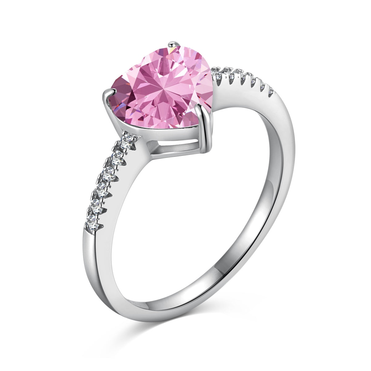 [Reverie Jewels]2.0 Carat Dazzling Lustrous Heart Cut Lover Ring