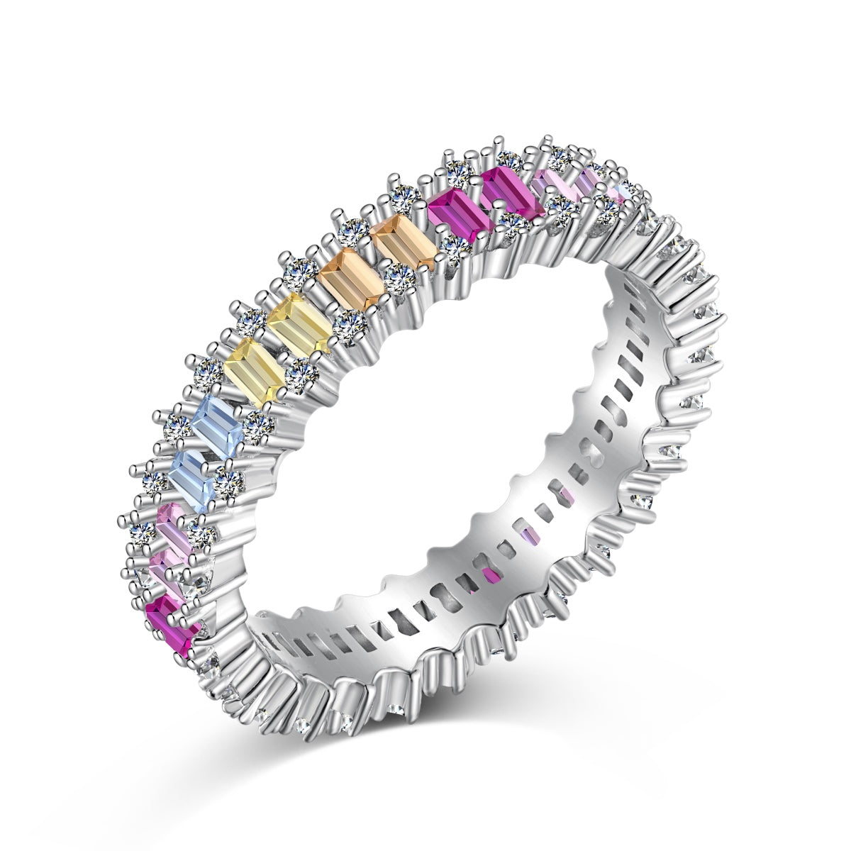 [Reverie Jewels]Splashy Ornate Emerald Cut Cocktail Ring