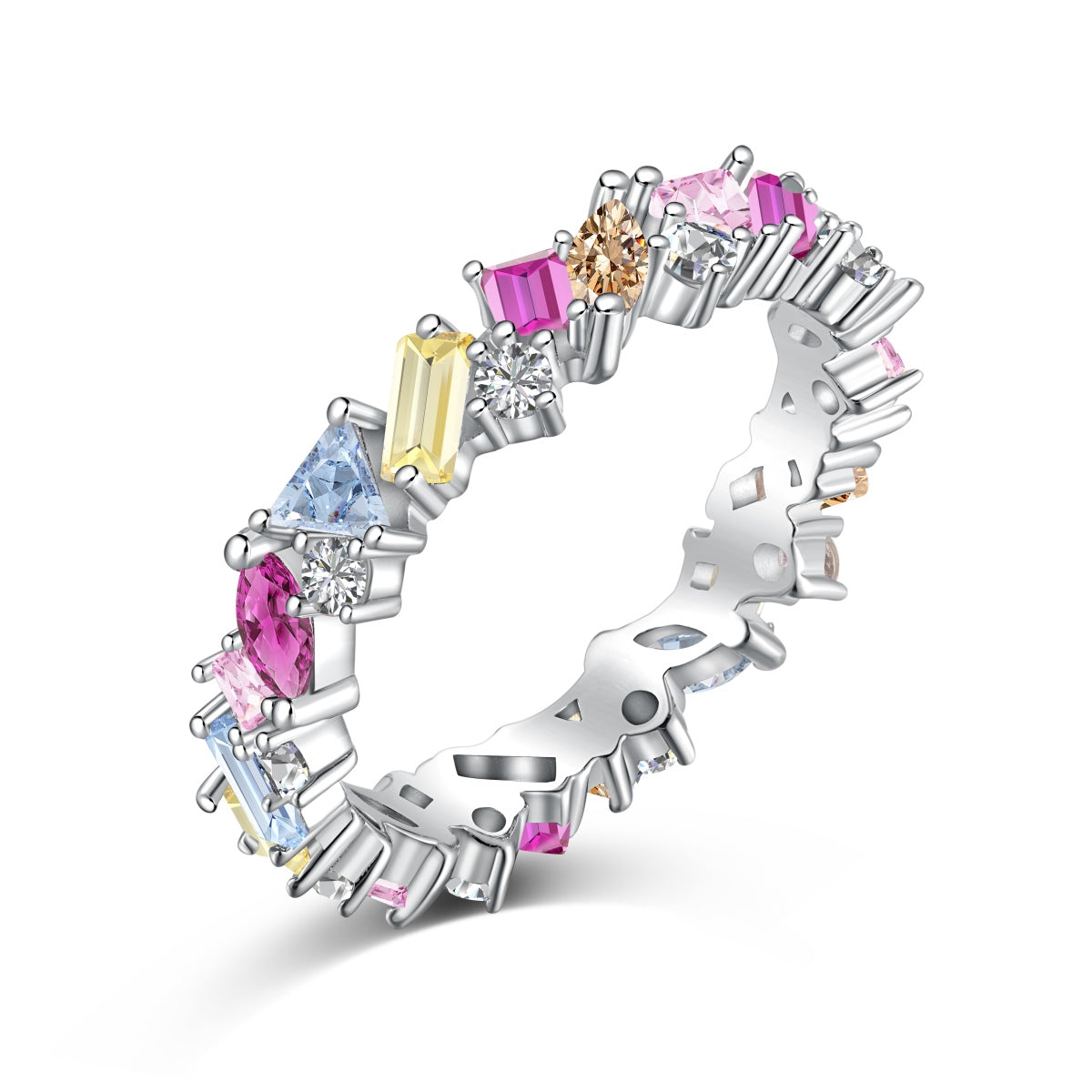 [Reverie Jewels]Dazzling Polychromatic Multi cut Daily Ring