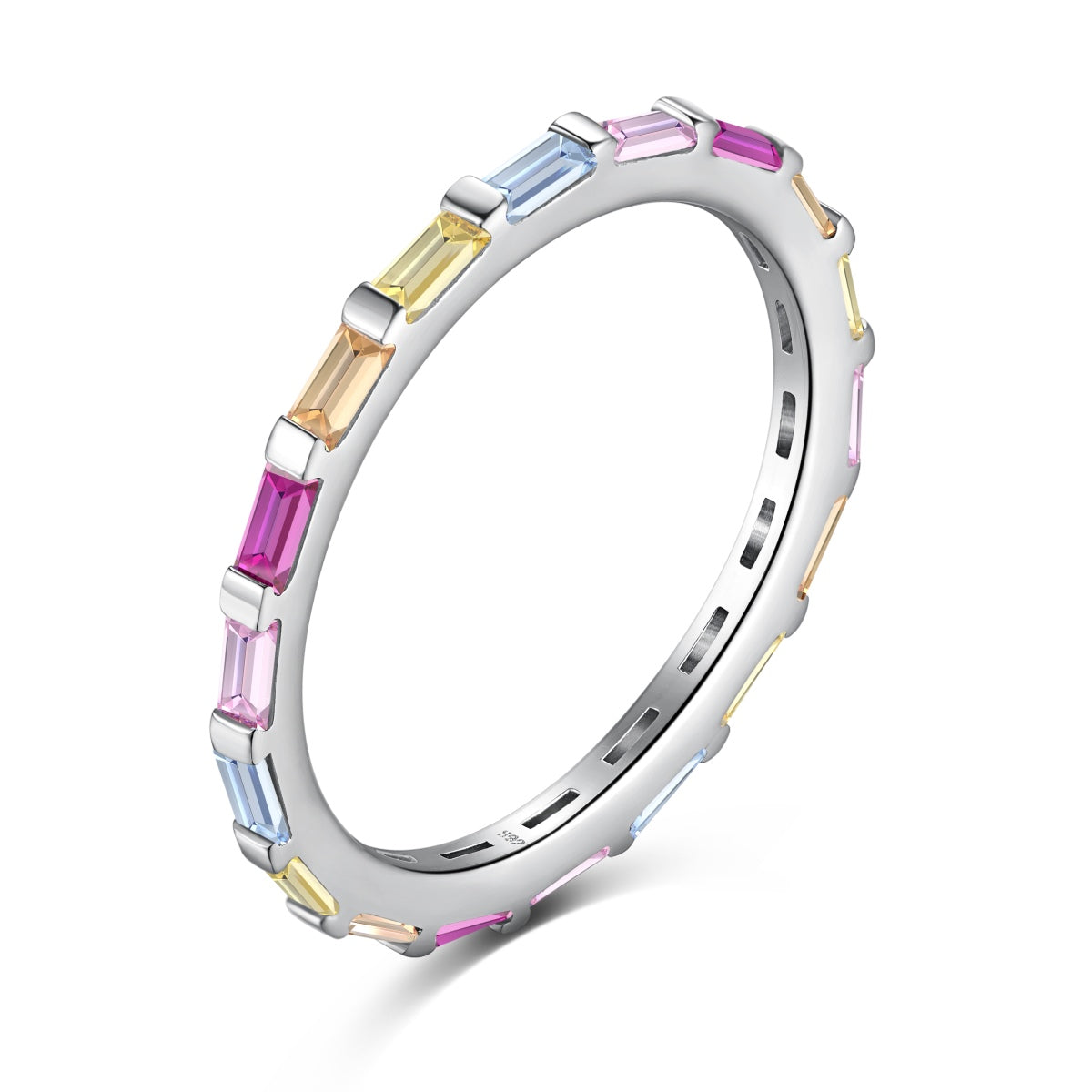 [Reverie Jewels]Exquisite Multicolored Emerald Cut Daily Ring