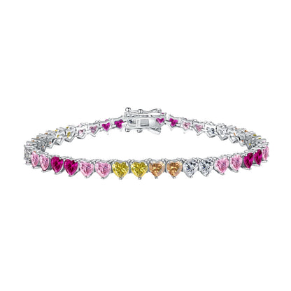[Reverie Jewels]Luxurious Colorful Romantic Heart Shape Lover Bracelet