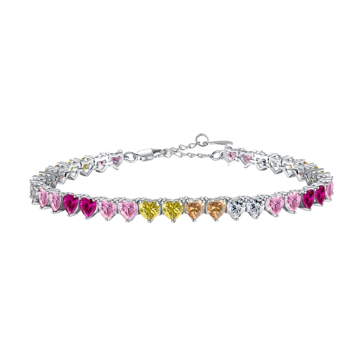 [Reverie Jewels]Luxurious Colorful Romantic Heart Shape Lover Bracelet