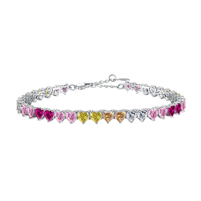[Reverie Jewels]Luxurious Colorful Romantic Heart Shape Lover Bracelet