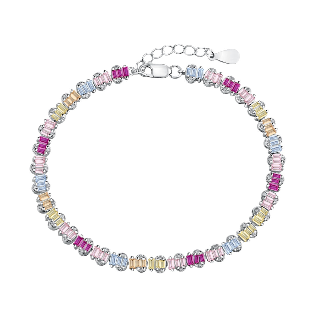 [Reverie Jewels]Delicate Colorful Emerald Cut Party Bracelet