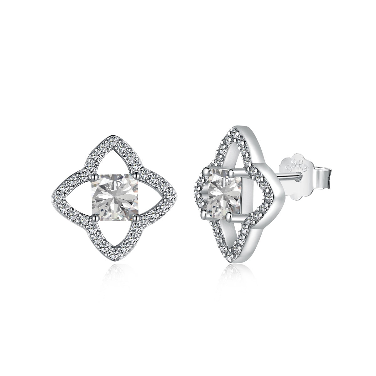 [Reverie Jewels]Elegant Star Shape Princess Cut Daily Earrings