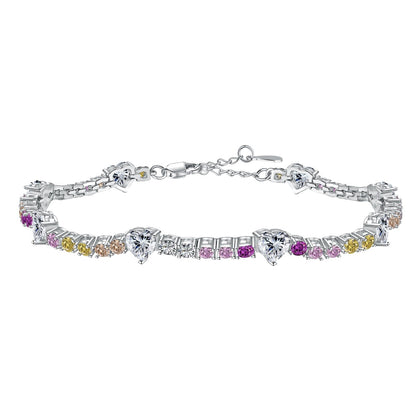 [Reverie Jewels]Romantic Heart Shape Round Cut Lover Bracelet