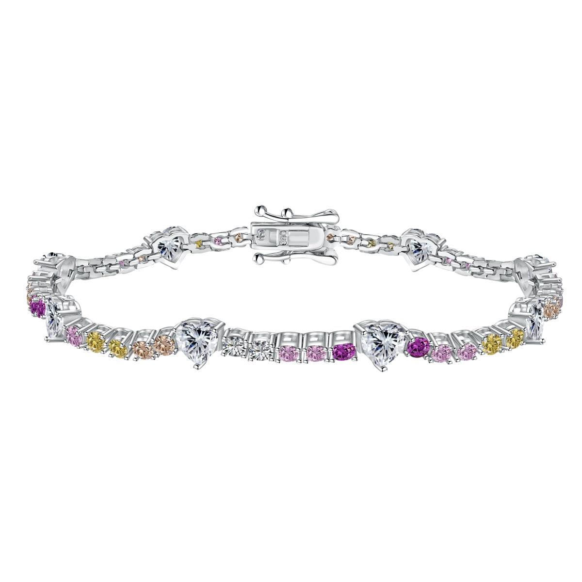 [Reverie Jewels]Romantic Heart Shape Round Cut Lover Bracelet