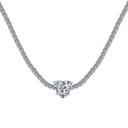 [Reverie Jewels]2.0 Carat Sparkling Tennis Heart Cut Necklace