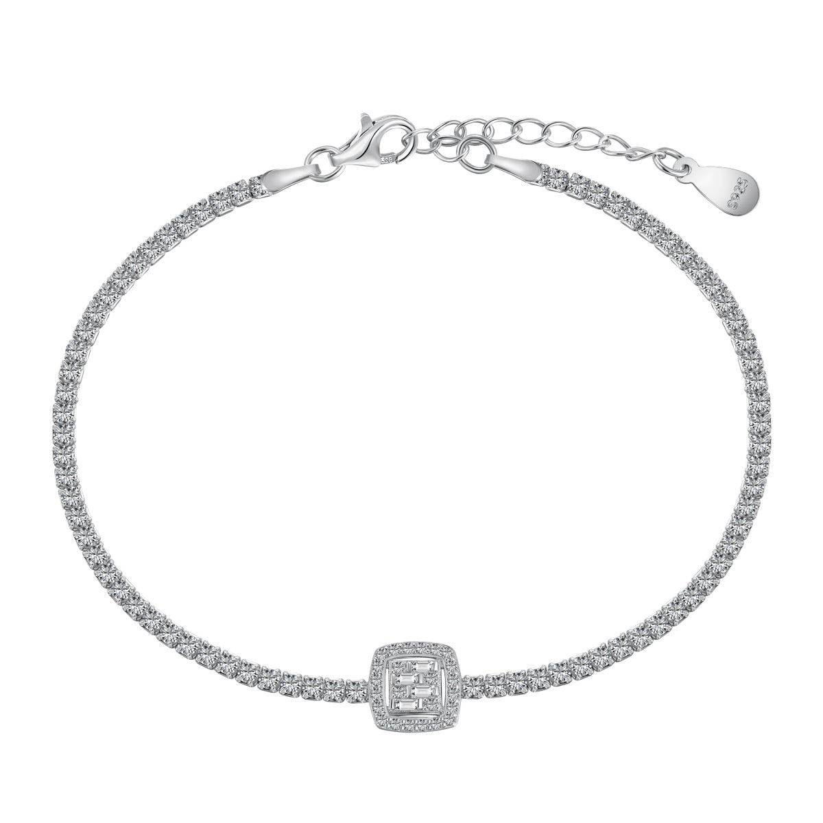 [Reverie Jewels]Luxurious Dazzling Square Shape Banquet Bracelet