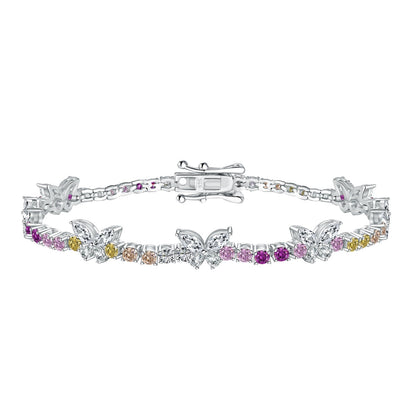 [Reverie Jewels]Ornate Colorful Butterfly Shape Round Cut Daily Bracelet