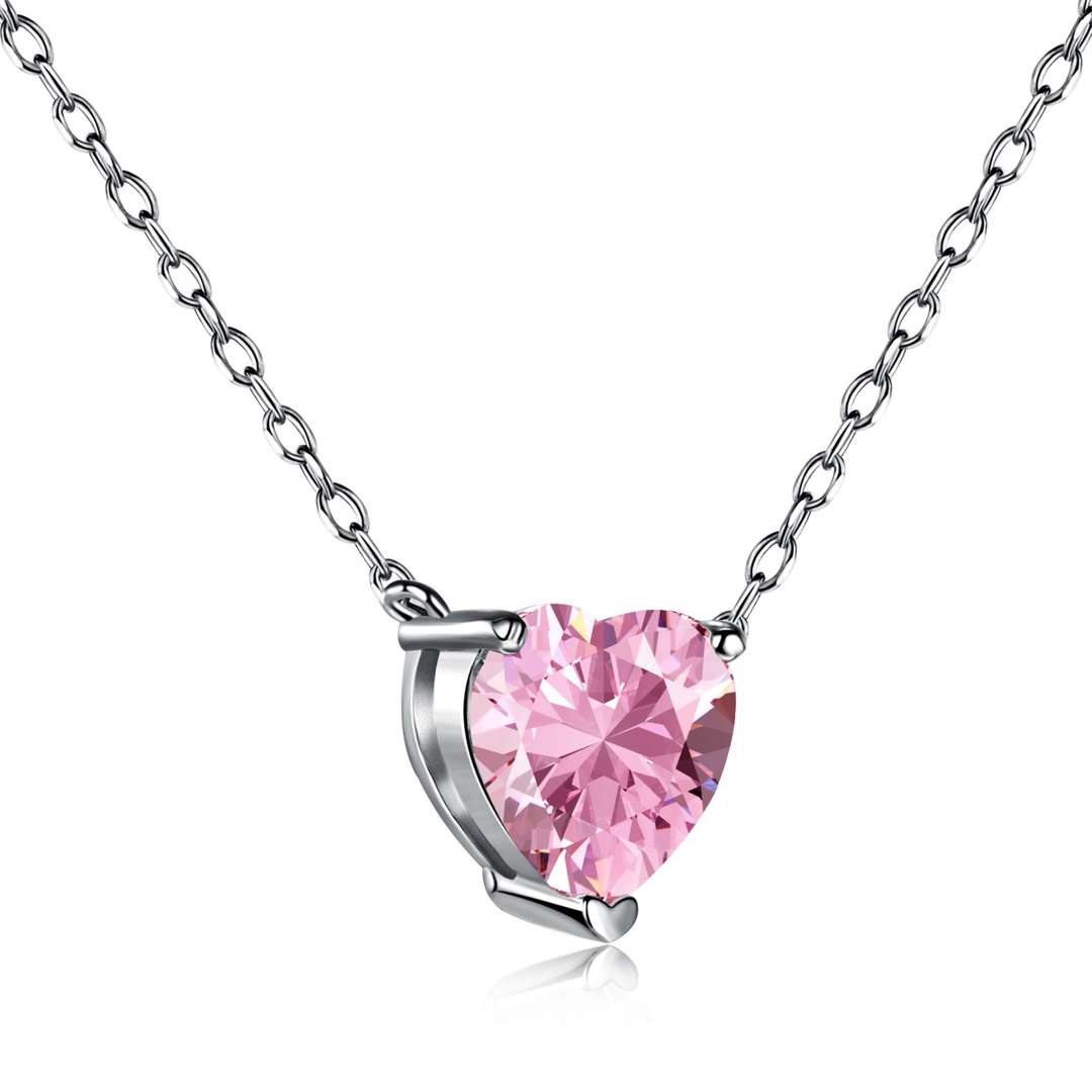[Reverie Jewels]Heart Shape Main Stone Pendant Collarbone Necklace