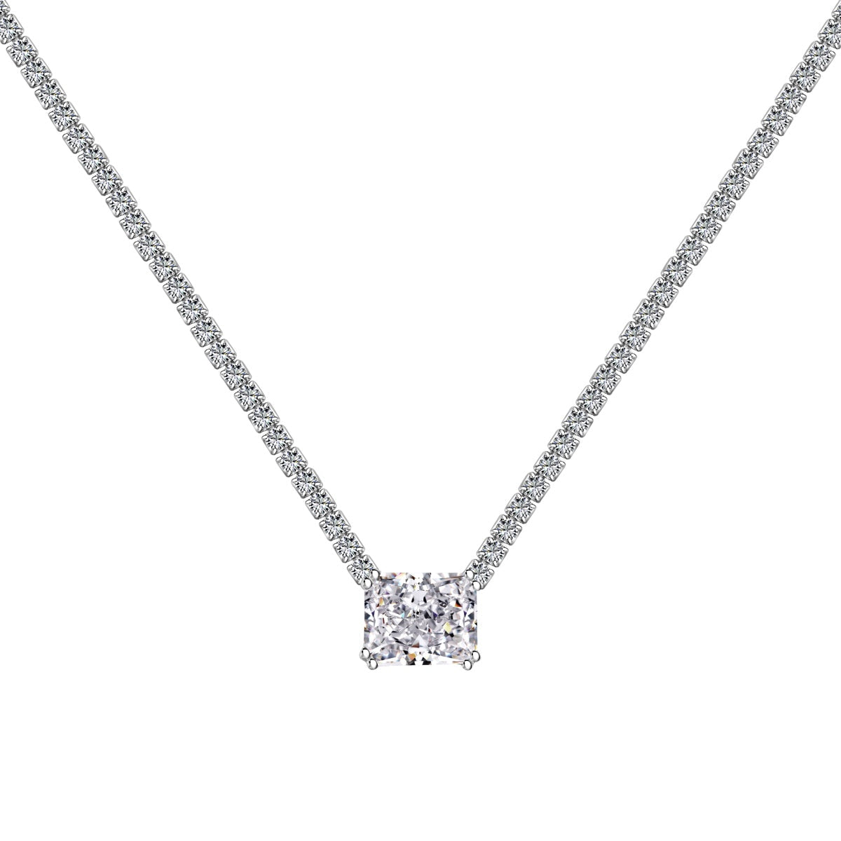 [Reverie Jewels]4.0 Carat Elegant Radiant Cut Necklace