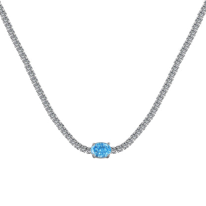 [Reverie Jewels]1.0 Carat Shining Oval Cut Necklace