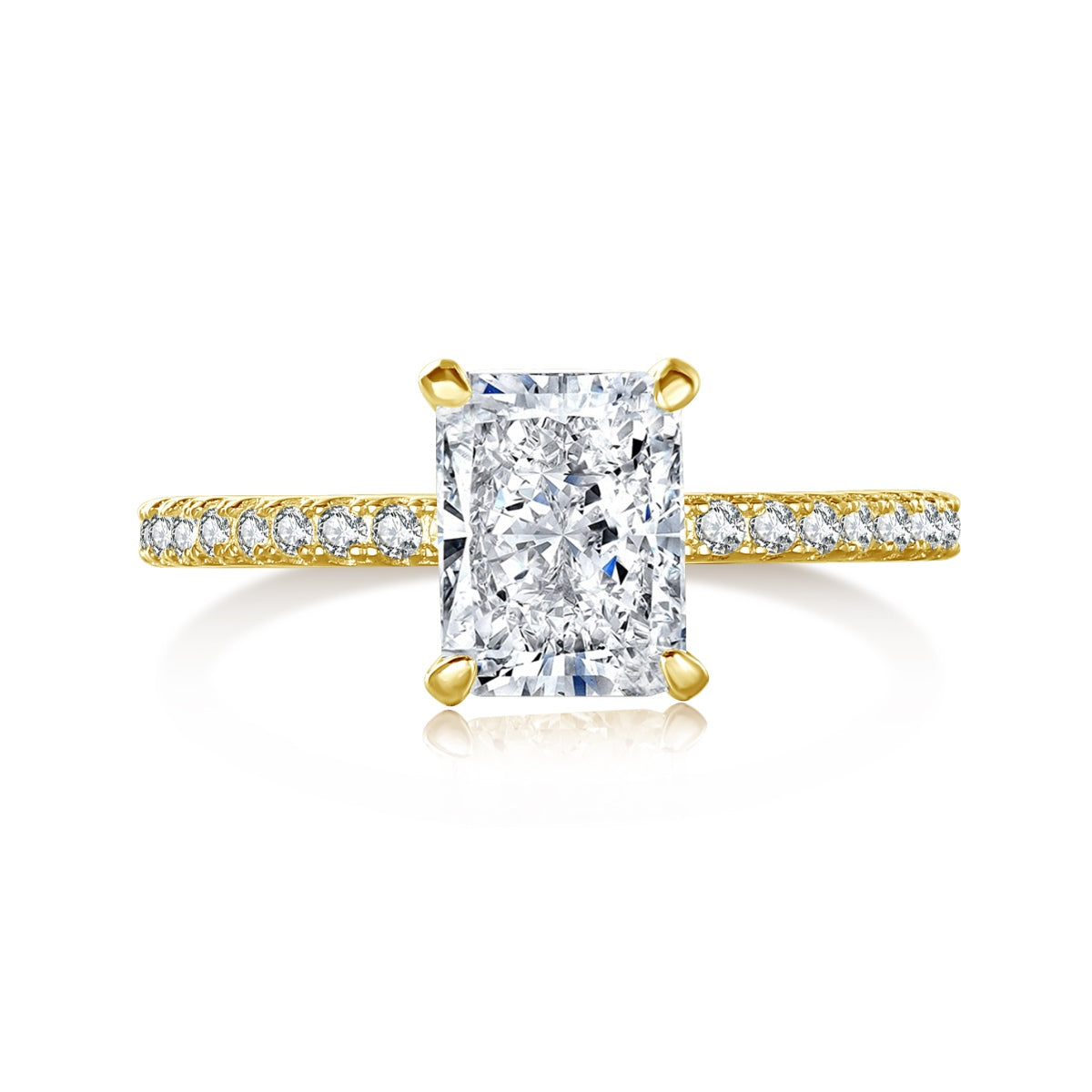 [Reverie Jewels]2.0 Carat Dazzling Sparkling Radiant Cut Party Ring
