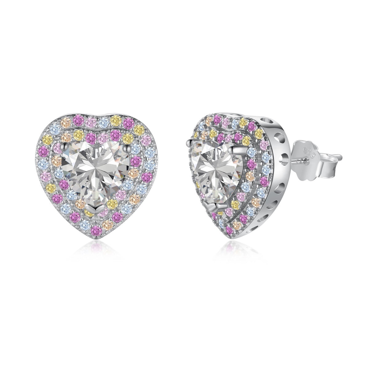 [Reverie Jewels]Dazzling Heart Shape Lover Earrings