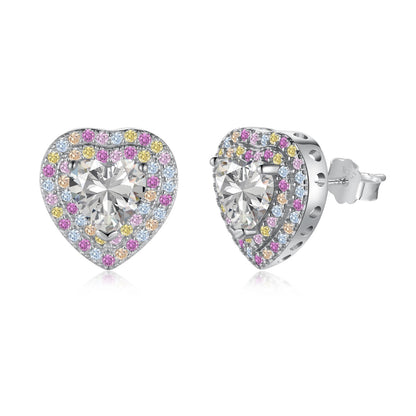 [Reverie Jewels]Dazzling Heart Shape Lover Earrings