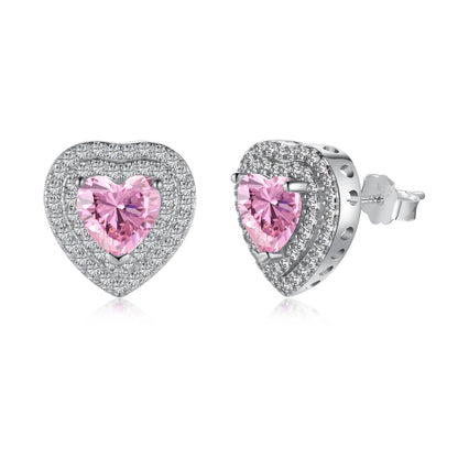 [Reverie Jewels]Dazzling Heart Shape Lover Earrings