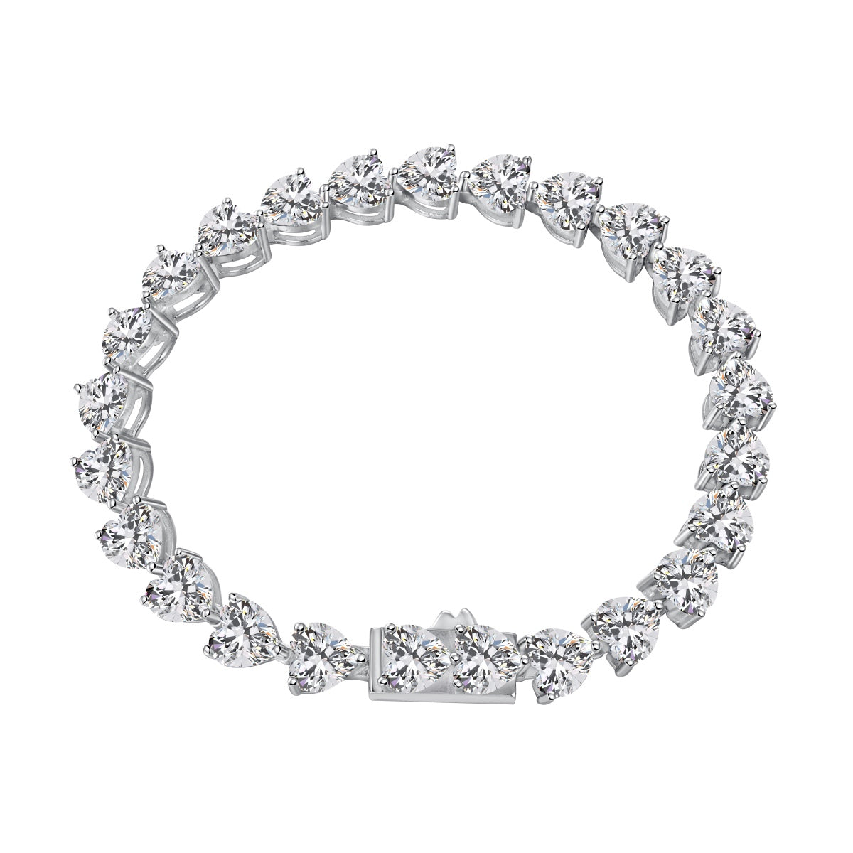 [Reverie Jewels]0.75 Carat Elegant Romantic Heart Shape Lover Bracelet