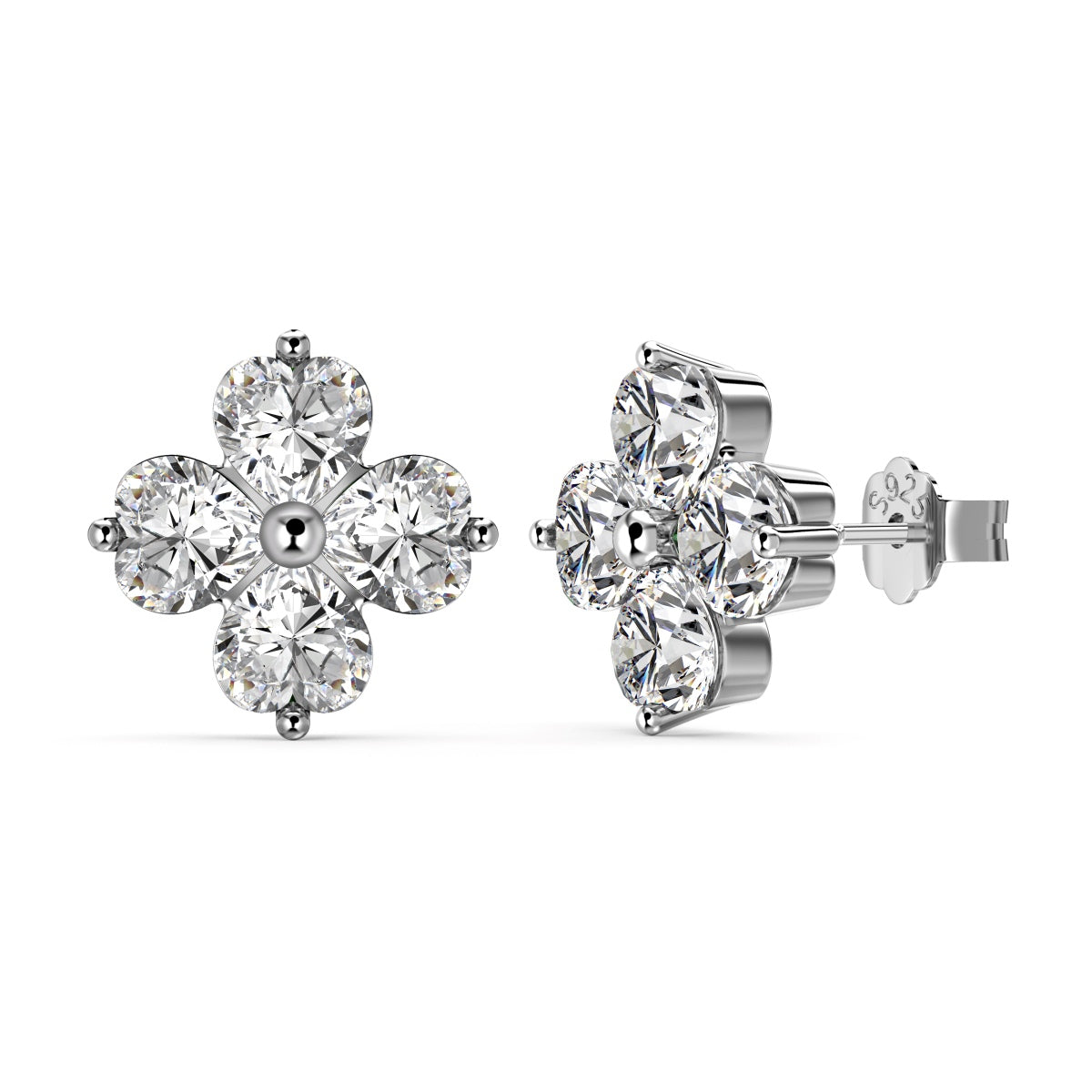 [Reverie Jewels]Four-Leaf Clover Ball Earrings