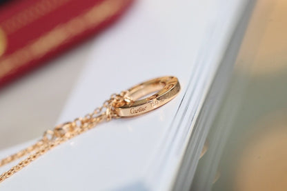 [⭐Reverie Jewels]LOVE NECKLACE ADJUSTABLE ROSE GOLD 2 DIAMOND