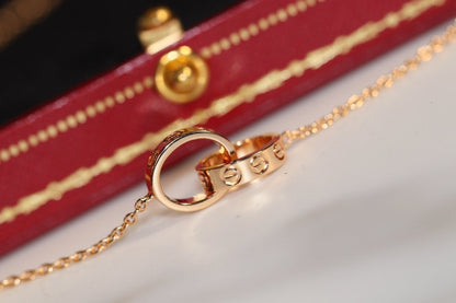 [⭐Reverie Jewels]LOVE NECKLACE PINK GOLD AND SILVER