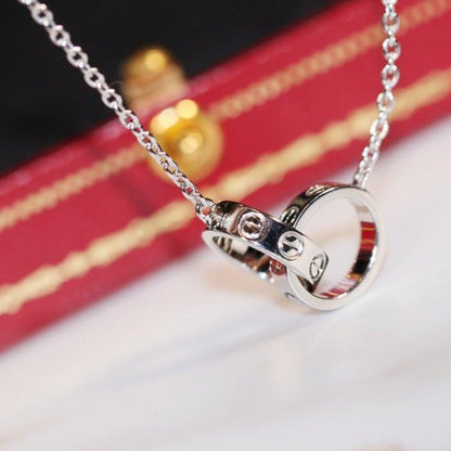 [⭐Reverie Jewels]LOVE NECKLACE PINK GOLD AND SILVER