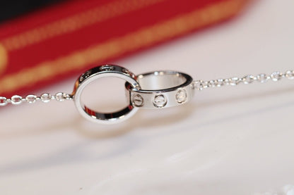 [⭐Reverie Jewels]LOVE NECKLACE PINK GOLD AND SILVER