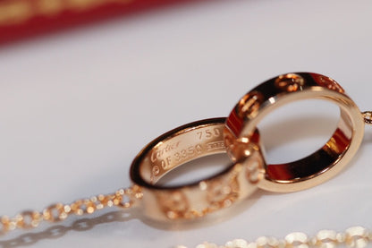 [⭐Reverie Jewels]LOVE NECKLACE PINK GOLD AND SILVER