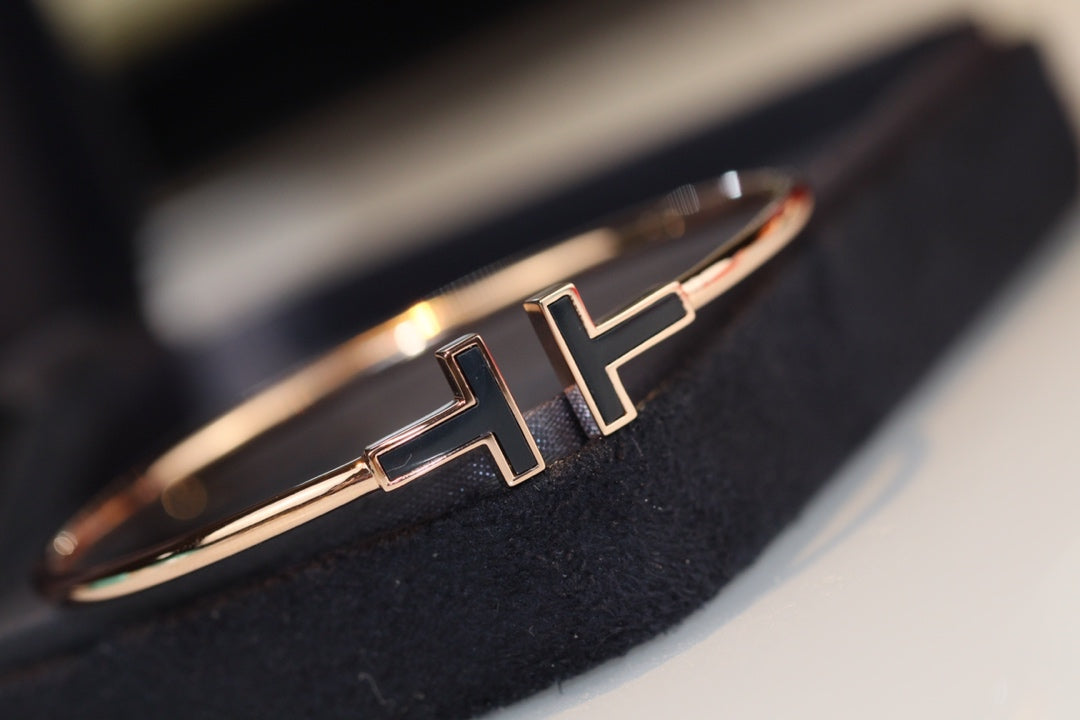 [Reverie Jewels]T BRACELET 1.8MM ONYX PINK GOLD