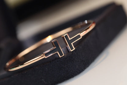 [Reverie Jewels]T BRACELET 1.8MM ONYX PINK GOLD