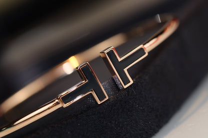 [Reverie Jewels]T BRACELET 1.8MM ONYX PINK GOLD