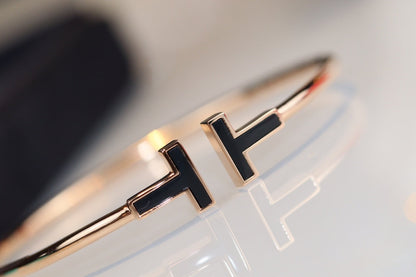 [Reverie Jewels]T BRACELET 1.8MM ONYX PINK GOLD