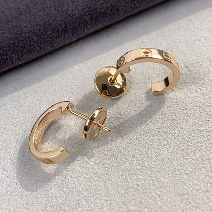 [⭐Reverie Jewels]LOVE EARRINGS 2.65MM PINK GOLD
