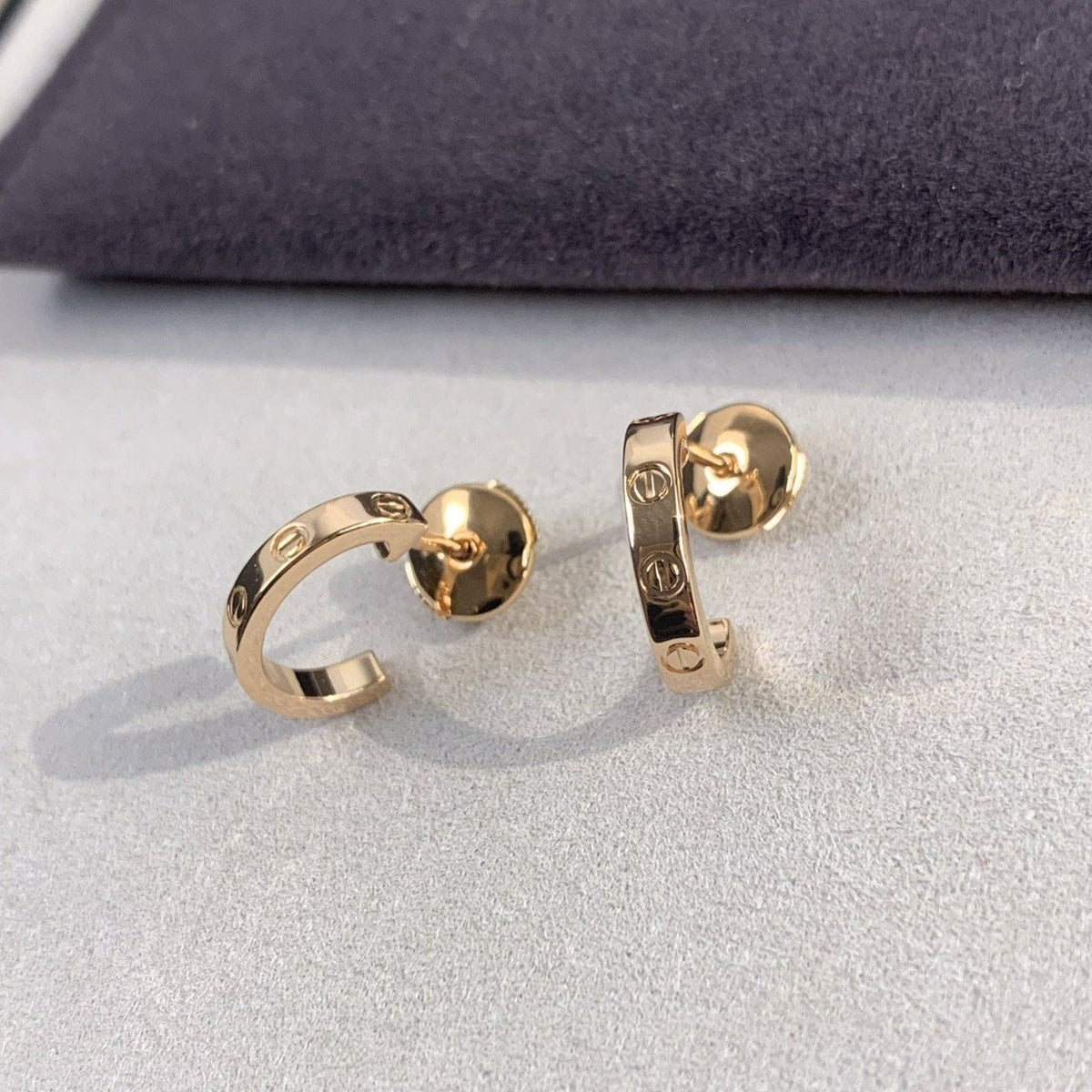 [⭐Reverie Jewels]LOVE EARRINGS 2.65MM PINK GOLD
