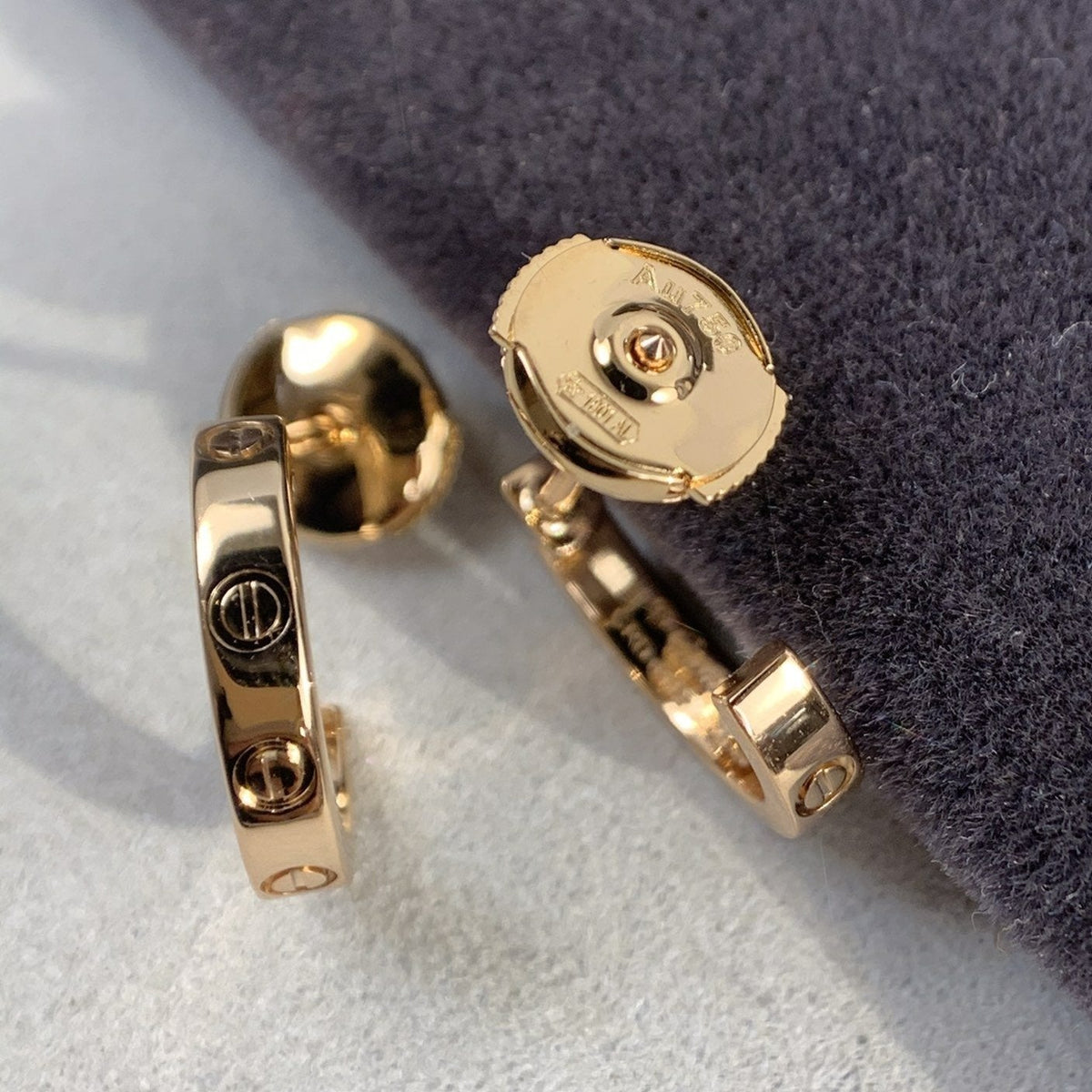 [⭐Reverie Jewels]LOVE EARRINGS 2.65MM PINK GOLD