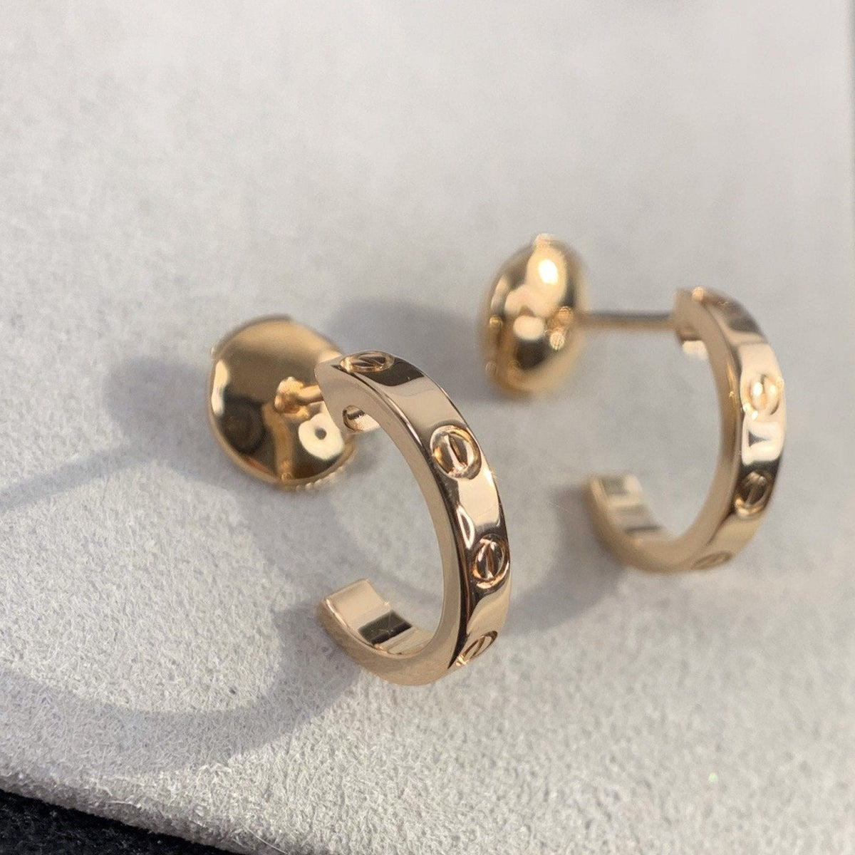 [⭐Reverie Jewels]LOVE EARRINGS 2.65MM PINK GOLD