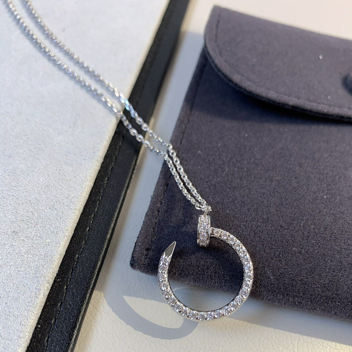 [⭐Reverie Jewels]JUSTE NECKLACE SILVER DIAMONDS