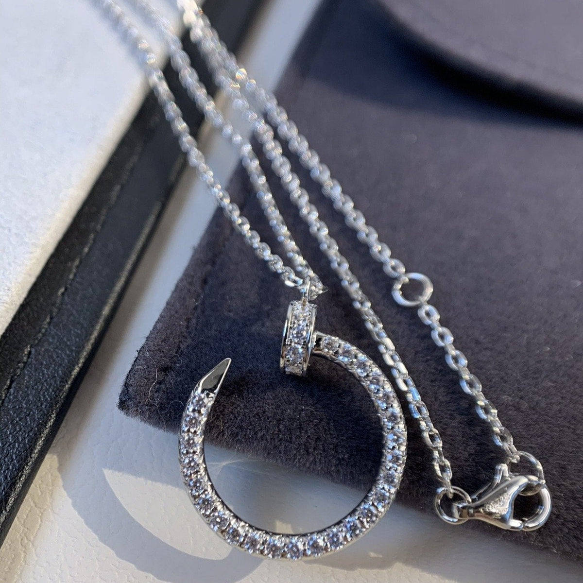 [⭐Reverie Jewels]JUSTE NECKLACE SILVER DIAMONDS